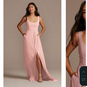 David’s Bridal Ballet scoop neck chiffon dress